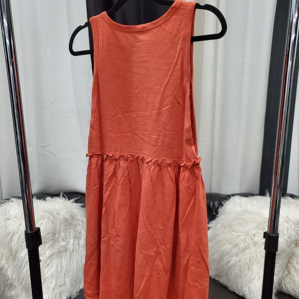 🔥NWT Forever 21 Ruffled Tank Skater Dress Rust - Picture 6 of 7